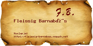 Fleissig Barnabás névjegykártya